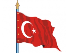 Drapeau Turquie sur Hampe à agiter - 5 tailles disponibles